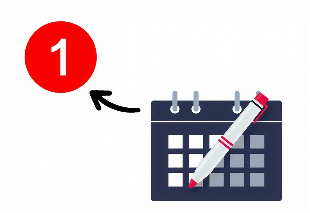 Imagine simbolică a unui calendar cu o dată marcată, reprezentând modificări